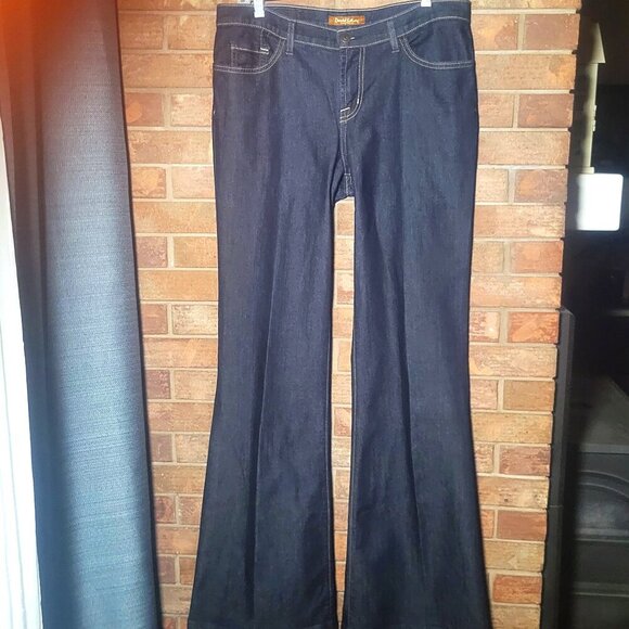 David Kahn Women's Dress Wide Leg Flare Jeans Dark Wash - Size - Picture 1 of 14